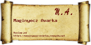 Maginyecz Avarka névjegykártya
